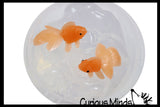 LAST CHANCE - LIMITED STOCK - Goldfish Slime Bucket - Clear Putty with Mini Fish Figurines -   putty/dough/slime