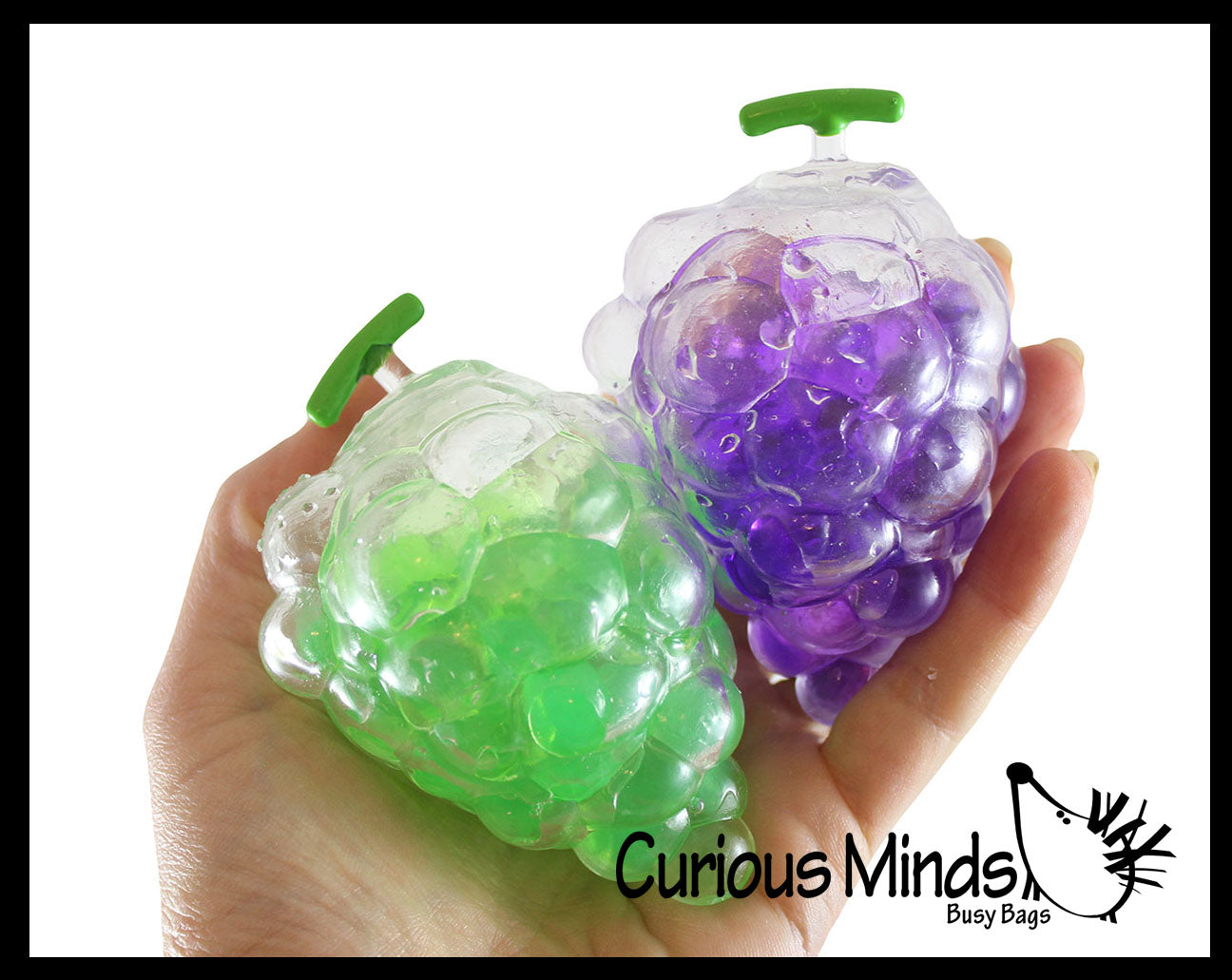 4 Pack Frog Squeeze Ball Toy ~ Jelly Water Bead Grape Ball Stress