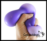Pack of 3 Different 2.5" Stress Balls - Glitter, Doh, Cream Filled Soft - Squishy Gooey Shape-able Squish Sensory Squeeze Balls