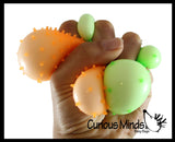BULK - WHOLESALE - Spiky Bumpy Soft Doh Filled 2.5" Stress Ball - Squishy Gooey Shape-able Squish Sensory Squeeze Balls