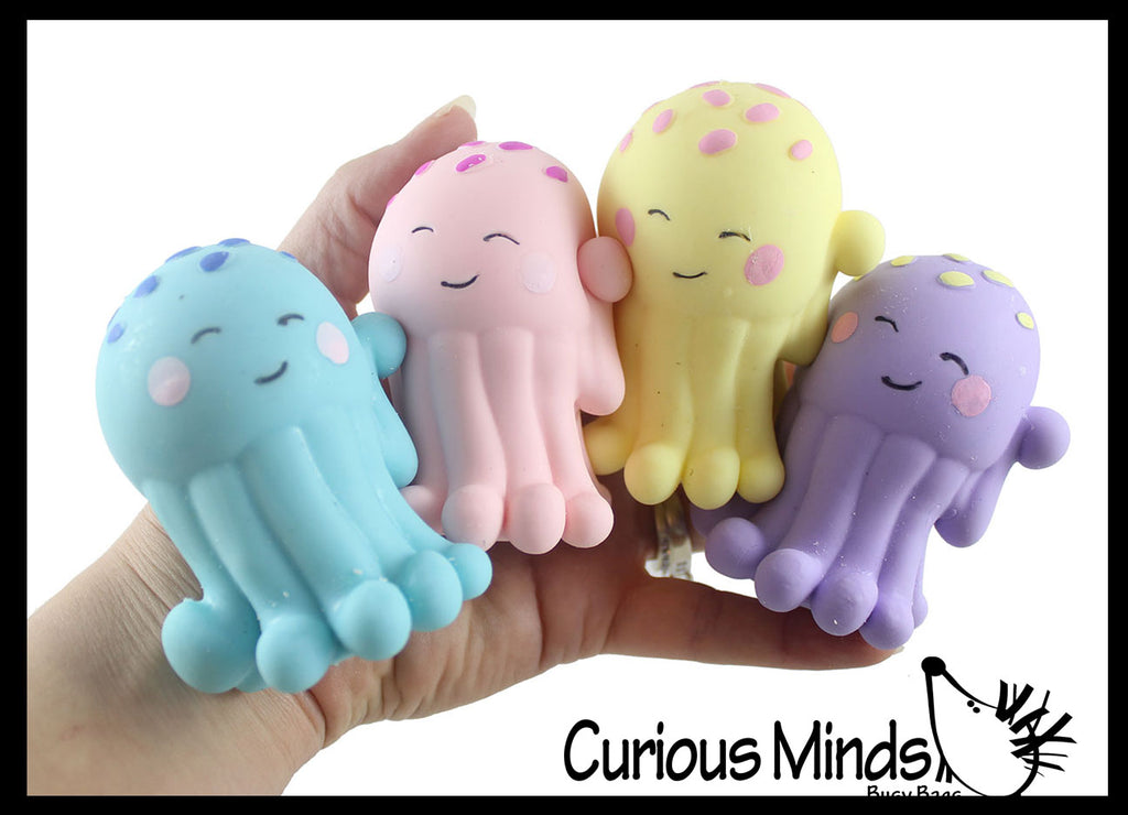 Jellyfish Soft Cream Doh Filled Stress Ball - Squishy Gooey Squish Sensory Squeeze Balls - Jellyfish Octopus Lover Gift