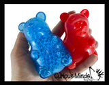Water Bead Filled Gummy Bear Squishy Animals Cute Individually Wrapped Toys - Sensory, Stress, Fidget Party Favor Toy