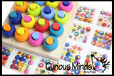 LAST CHANCE - LIMITED STOCK - Wood Peg Board and Stacking Toy with Pattern Cards