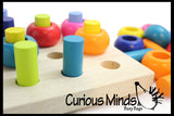 LAST CHANCE - LIMITED STOCK - Wood Peg Board and Stacking Toy with Pattern Cards