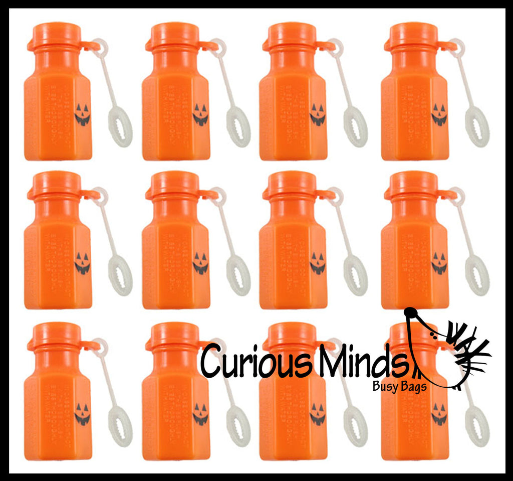 Halloween Bubble Bottles - Mini Jack o Lantern Pumpkin Bubbles for Trick or Treat - Party Favors