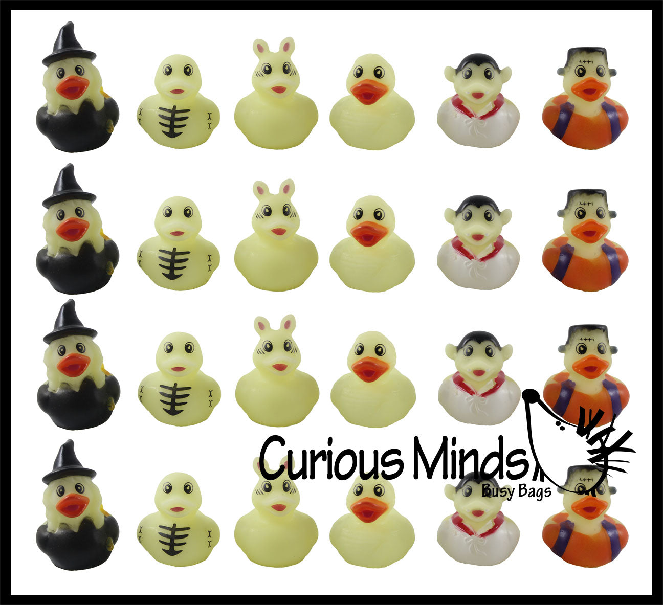 CLEARANCE - SALE -  Halloween Theme Rubber Duckies - Glow in the Dark Spooky Duck for Party or Trick or Treat