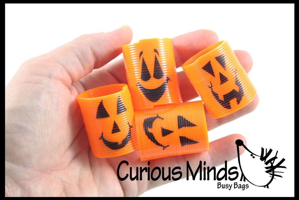 Halloween Spring Coil Novelty Toy - Pumpkin Jack O Lantern Party Favor - Trick or Treat Prize