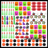 132 Piece Halloween Party Favor Set - Trick or Treat Spring Coils, Poppers, Glow Fingers, Pill Mazes, Bubbles , Small Novelty Toy Prize Assortment Gifts (11 Dozen)