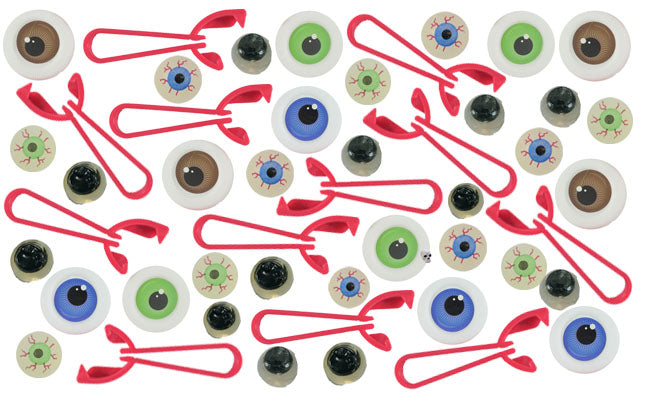 120 Eye Party Favors (Glow Bouncy Balls, Sticky, Disc Shooters) - Eyeball Gross School Supply - Doctor, Optometrist Ophthalmology - Party Favor -Halloween Trick or Treat
