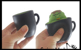 Halloween in a Cup - Surprise Character Pop Up Hide and Seek Fidget - Black Cat, Pumpkin, Frankenstein, Ghost - Small Novelty Toy Prize Gifts