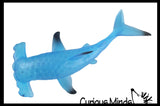 Set of 2 Different Species Large Shark Water Gel Water Bead Filled Squeeze Stress Balls - Blue Shark and Hammerhead  -  Sensory, Stress, Fidget Toy