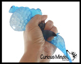 Set of 2 Different Species Large Shark Water Gel Water Bead Filled Squeeze Stress Balls - Blue Shark and Hammerhead  -  Sensory, Stress, Fidget Toy