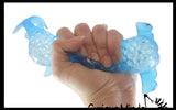 Set of 2 Different Species Large Shark Water Gel Water Bead Filled Squeeze Stress Balls - Blue Shark and Hammerhead  -  Sensory, Stress, Fidget Toy
