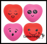 LAST CHANCE - LIMITED STOCK - SALE  - Soft Fluffy Heart Valentine Themed Stress Balls - Unique Valentines Day Cards for Kids