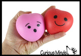 Soft Fluffy Heart Valentine Themed Stress Balls - Unique Valentines Day Cards for Kids