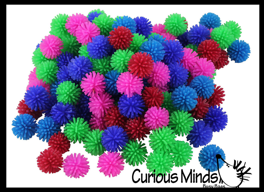 Soft 1" Mini Spike Hedge Balls -  Spiky Wooly Porcupine Balls - Sensory Novelty Toy - Fun Soft and Squishy