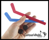 Mini Tabletop Hockey Game - Mini Goal Nets, Pucks, and Sticks