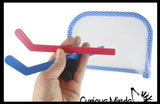Mini Tabletop Hockey Game - Mini Goal Nets, Pucks, and Sticks