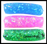 Jumbo Water Trick Snake Filled with Sparkle Streamers - Stress Toy - Slippery Tricky Wiggly Wiggler Tube - Squishy Wiggler Sensory Fidget Ball