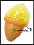 Water Bead Ball Filled Ice Cream Cone Squeeze Stress Ball  -  Sensory, Stress, Fidget Toy