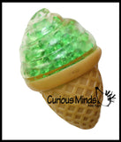 Water Bead Ball Filled Ice Cream Cone Squeeze Stress Ball  -  Sensory, Stress, Fidget Toy