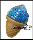 Water Bead Ball Filled Ice Cream Cone Squeeze Stress Ball  -  Sensory, Stress, Fidget Toy