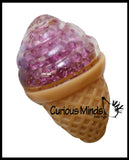 Water Bead Ball Filled Ice Cream Cone Squeeze Stress Ball  -  Sensory, Stress, Fidget Toy