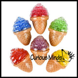 Water Bead Ball Filled Ice Cream Cone Squeeze Stress Ball  -  Sensory, Stress, Fidget Toy
