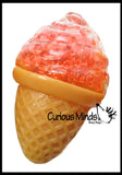 Water Bead Ball Filled Ice Cream Cone Squeeze Stress Ball  -  Sensory, Stress, Fidget Toy