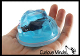 LAST CHANCE - LIMITED STOCK - Iceberg with Penguin & Blue Slime - Ice Snow Putty - Party Favors in Iceberg Shaped Container - Winter
