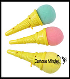 Small Ice Cream Cone Shooter Popper Toy - Foam Ball Shoots From Cone - Launcher Novelty Toy