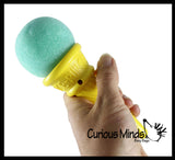 Small Ice Cream Cone Shooter Popper Toy - Foam Ball Shoots From Cone - Launcher Novelty Toy