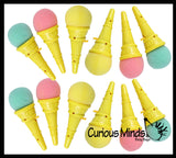 Small Ice Cream Cone Shooter Popper Toy - Foam Ball Shoots From Cone - Launcher Novelty Toy