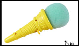 Small Ice Cream Cone Shooter Popper Toy - Foam Ball Shoots From Cone - Launcher Novelty Toy