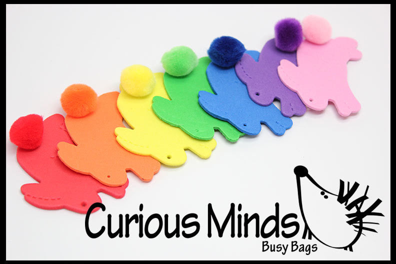 LAST CHANCE - LIMITED STOCK - Rabbit Tails -  color matching busy bag