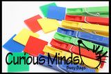 Busy Bag:  Color sorting colored clips to squares or sticks