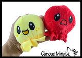 Cute Octopus Animal Happy Sad Plush Flip Inside Out Animals on Clip - Flip From Happy to Angry - Reversible