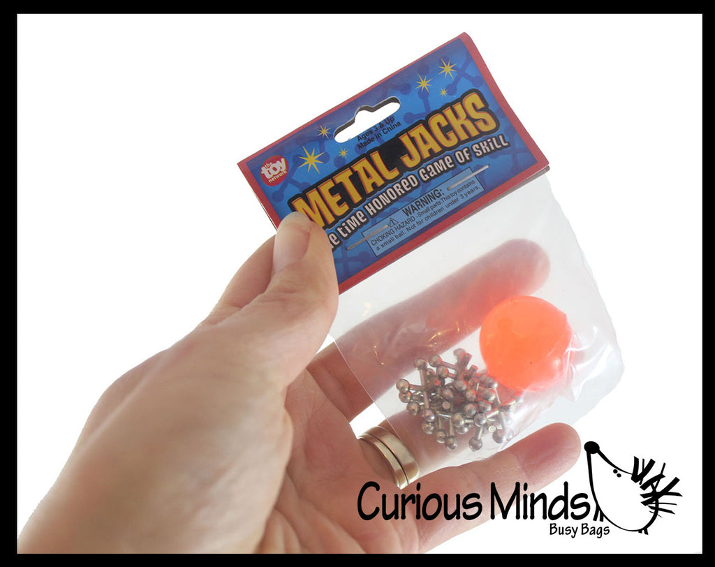 Mini Metal Jacks Game Sets - Tiny Classic Game - Party Favors - Gift Bags - Prizes