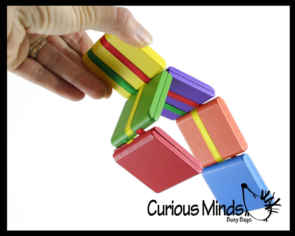Jacob's Ladder Click Clack Fidget Toy - Classic Wooden Optical Illusion Toy