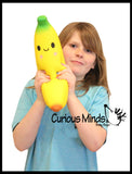 JUMBO Banana Squishy Slow Rise Foam Fruit -  Scented Sensory, Stress, Fidget Toy