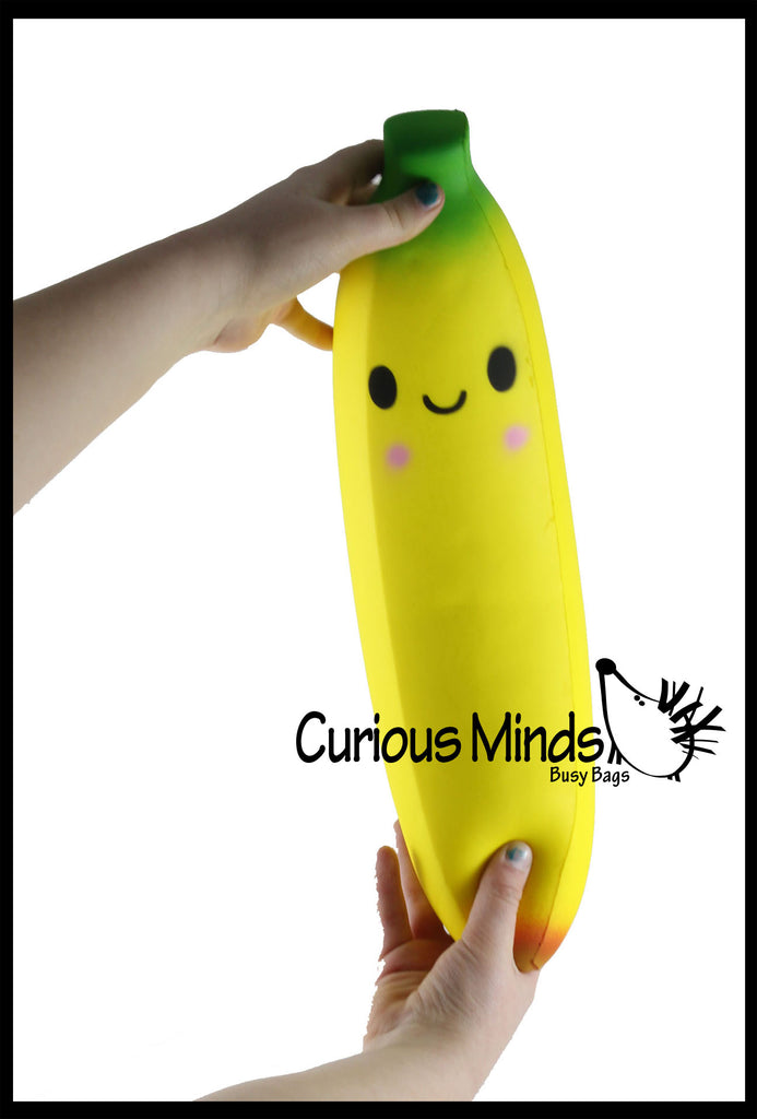 JUMBO Banana Squishy Slow Rise Foam Fruit -  Scented Sensory, Stress, Fidget Toy