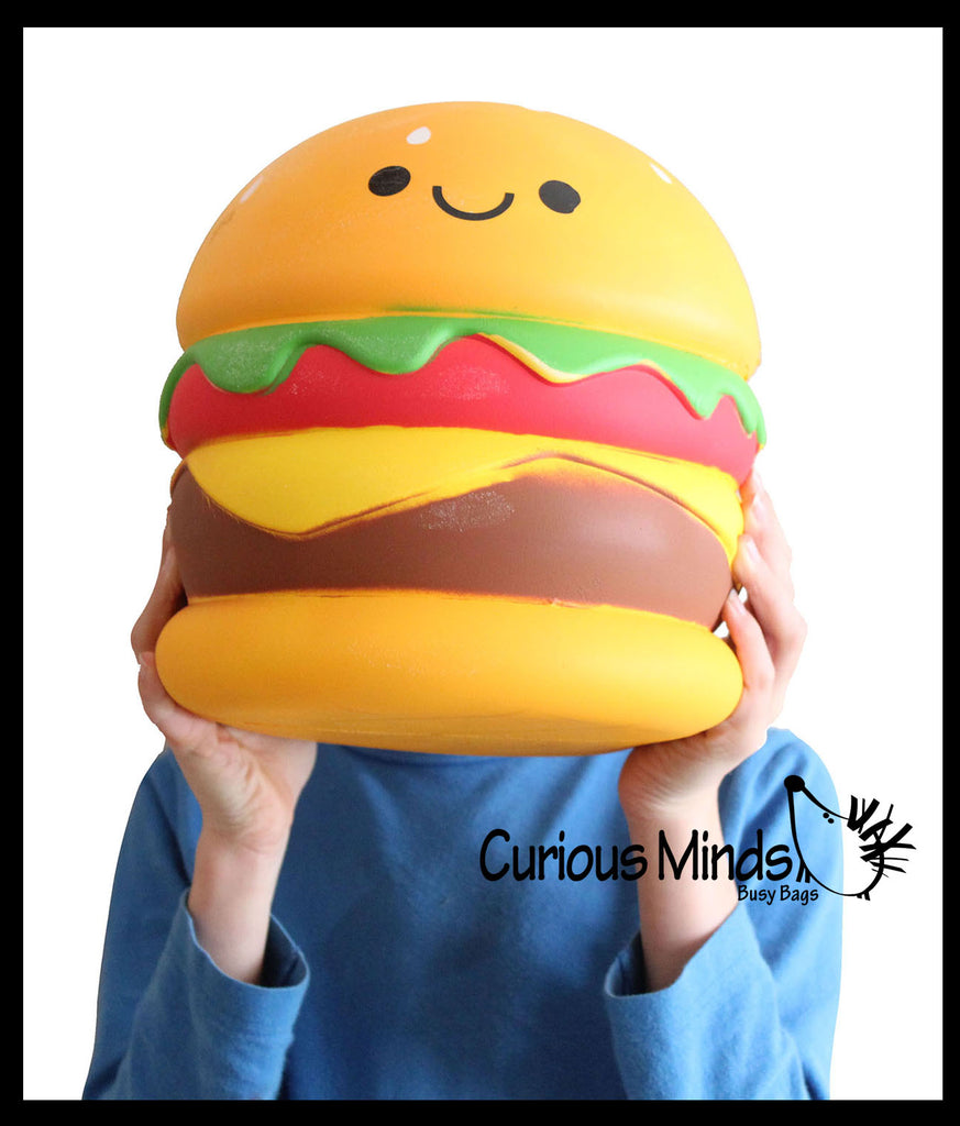 LAST CHANCE - LIMITED STOCK - JUMBO Burger Squishy Slow Rise Foam Junk Fast Food Toy -  Scented Sensory, Stress, Fidget Toy