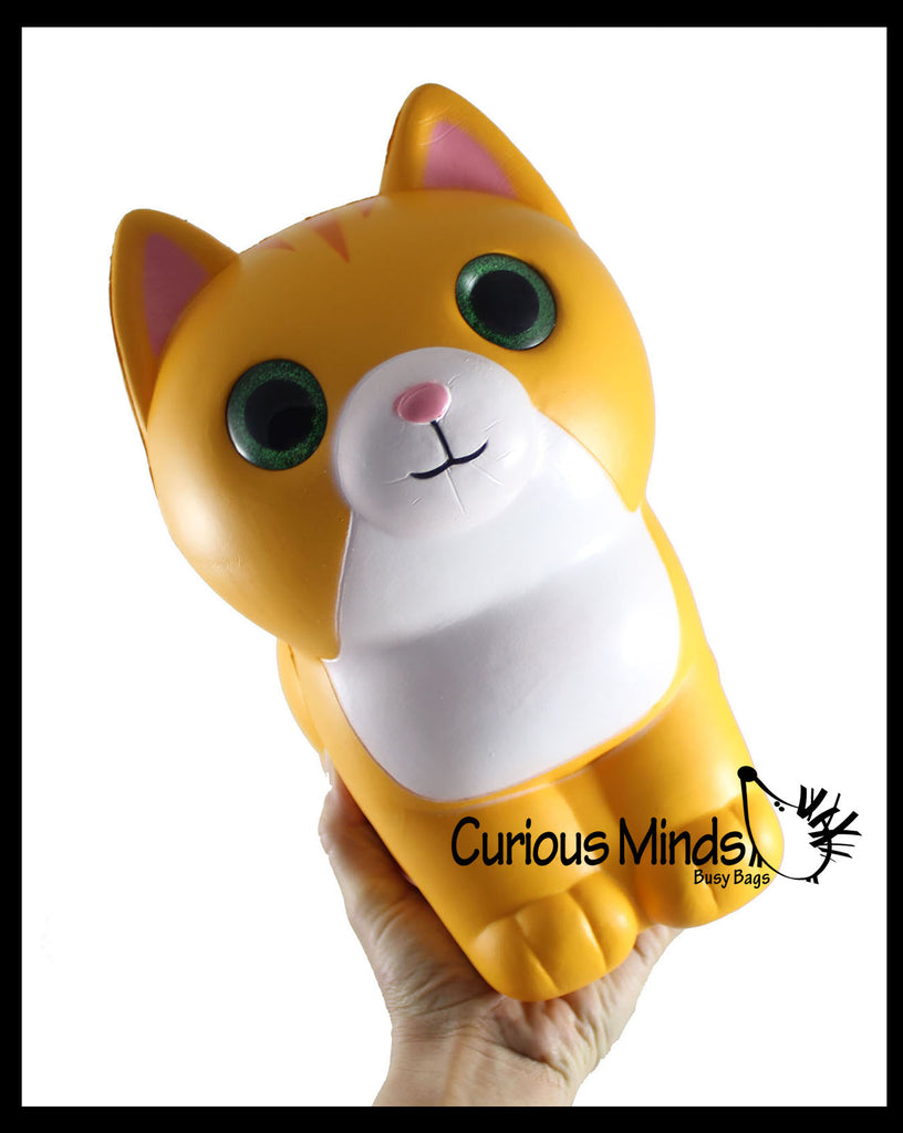 JUMBO Cat Squishy Slow Rise Foam Pet Animal Toy -  Scented Sensory, Stress, Fidget Toy