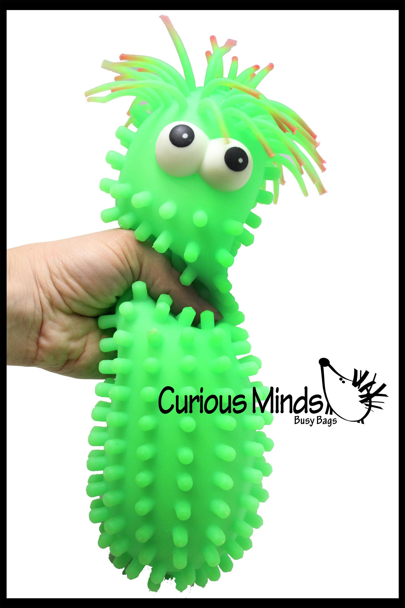 Flat Giant Stretchy Knobby Puffer Worm - Sensory Fidget Stretchy Toy - OT Autism SPD (Random Color)