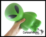 Jumbo Green 10"  Alien Squishy Slow Rise Foam -  Sensory, Stress, Fidget Toy Memory Foam Expands