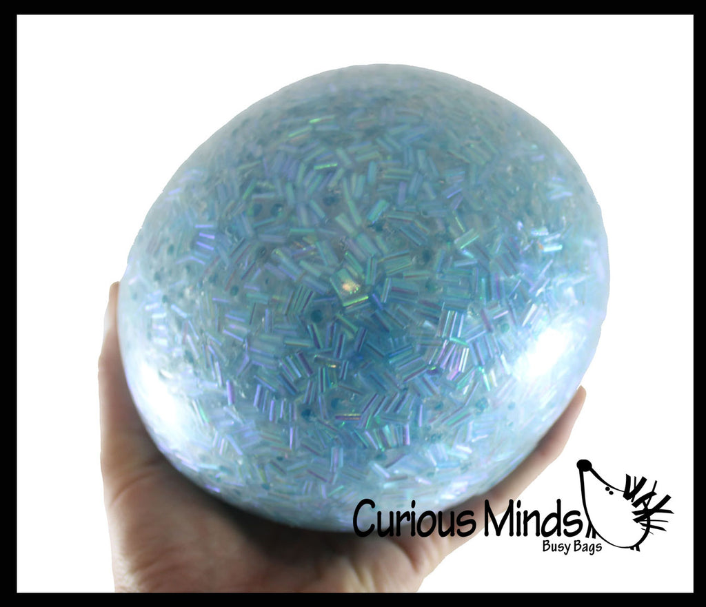 LAST CHANCE - LIMITED STOCK  - SALE - Jumbo Bingsu Crunchy Shimmer Bead Ball  Squeeze Stress Ball  -  Sensory, Stress, Fidget Toy