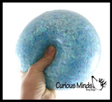LAST CHANCE - LIMITED STOCK  - SALE - Jumbo Bingsu Crunchy Shimmer Bead Ball  Squeeze Stress Ball  -  Sensory, Stress, Fidget Toy