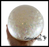LAST CHANCE - LIMITED STOCK  - SALE - Jumbo Bingsu Crunchy Shimmer Bead Ball  Squeeze Stress Ball  -  Sensory, Stress, Fidget Toy