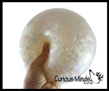 LAST CHANCE - LIMITED STOCK  - SALE - Jumbo Bingsu Crunchy Shimmer Bead Ball  Squeeze Stress Ball  -  Sensory, Stress, Fidget Toy
