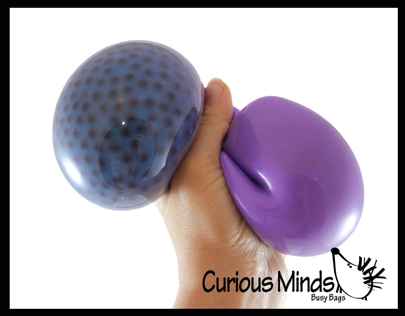 Jumbo 4 Blue and Purple Water Bead Filled Squeeze Stress Ball - Sensory, Stress, Fidget Toy